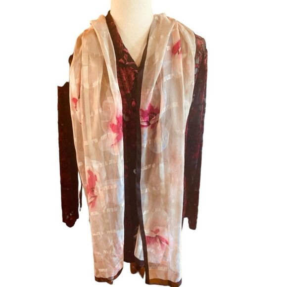 Calvin Klein Sheer Floral Scarf - Picture 4 of 7